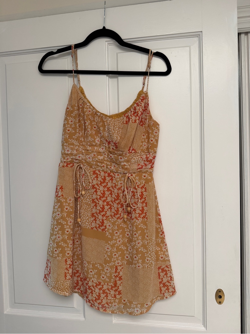 Selfie Leslie Patchwork Floral Ruched Mini Dress